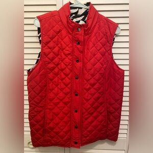 Casual Identity Red/Zebra Reversible Vest Size Large
